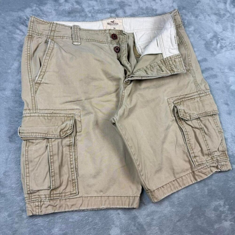 Hollister-co Men's Tan and Khaki Shorts